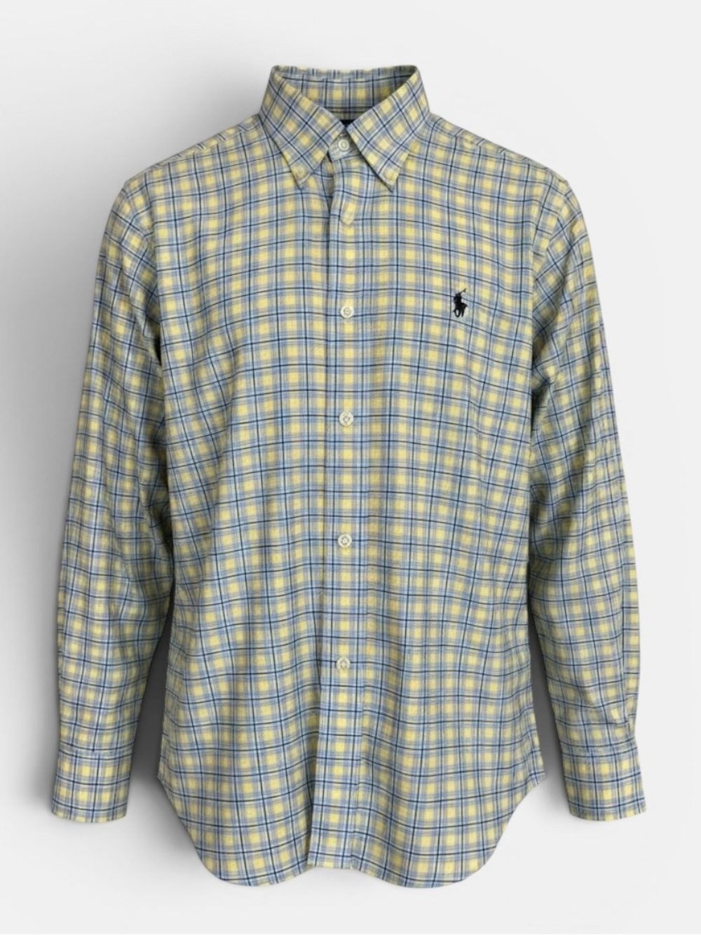 Ralph Lauren Light Blue and Yellow Plaid Button-Down Shirt